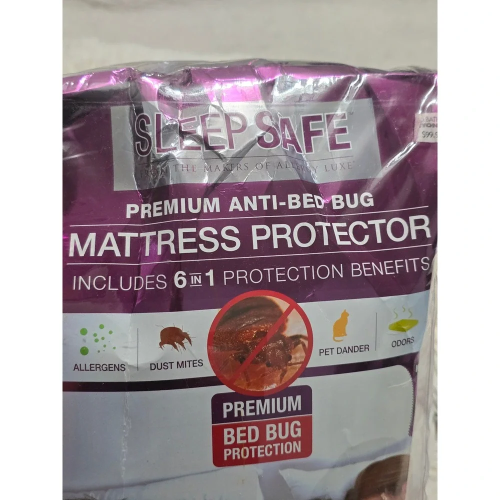 SleepSafe King Premium Anti-Bed Bug Mattress Protector Zip-Off Top Arm & Hammer